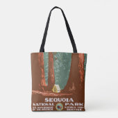 Retro Sequoia National Park Reizen Tote Bag (Achterkant)