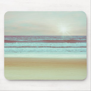 Retro Serene Beach Artwork   Mousepad Muismat