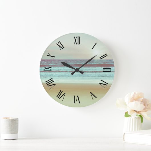 Retro Serene Beach Artwork | Wandklok (Huis)