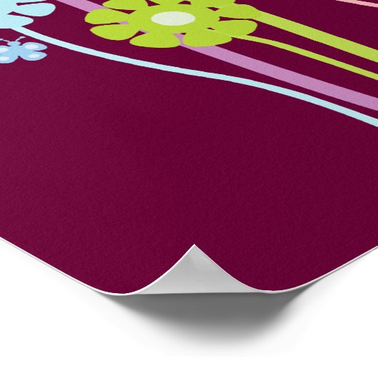  Retro Serenity Flowers & Butterflies Poster (Hoek)