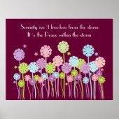  Retro Serenity Flowers & Butterflies Poster (Voorkant)