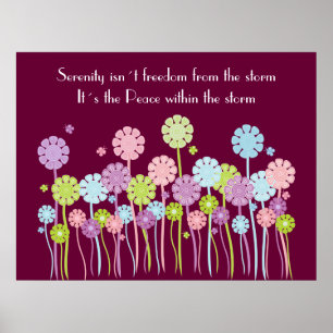 Retro Serenity Flowers & Butterflies Poster