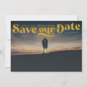 Retro Serif Mosterdgeel Save The Date (Voorkant)