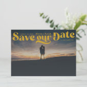 Retro Serif Mustard Yellow Save The Date (Staand voorkant)