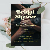 Retro Serif Photo Vrijgezellenfeest Gold Folie Uitnodiging