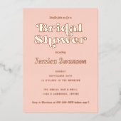 Retro Serif Vrijgezellenfeest Roos Gold Folie Uitnodiging (Voorkant)