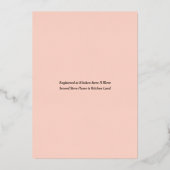 Retro Serif Vrijgezellenfeest Roos Gold Folie Uitnodiging (Achterkant)