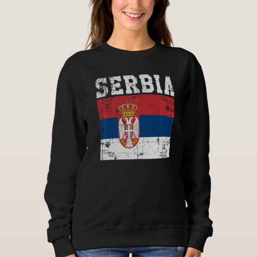 Retro Servië Vlag Servisch Roots Trui (Voorkant)