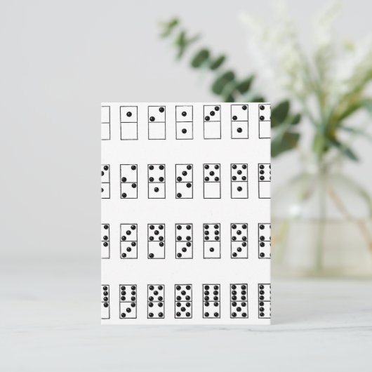 retro-set van dominoes briefkaart (Staand voorkant)