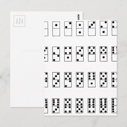  retro-set van dominoes briefkaart (Voorkant / Achterkant)