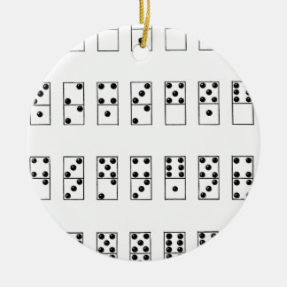 retro-set van dominoes keramisch ornament