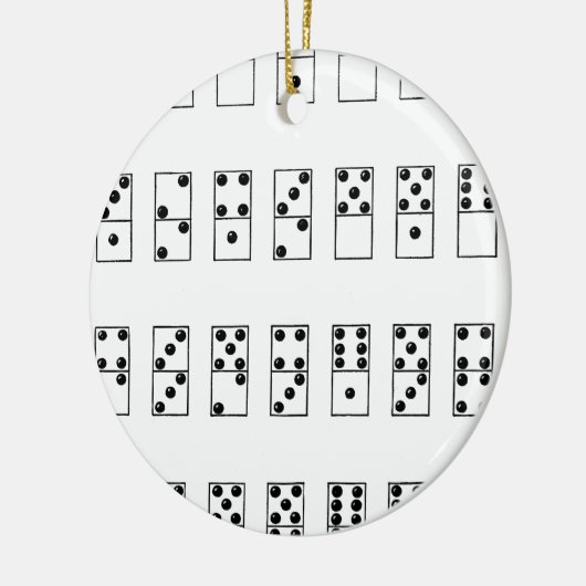  retro-set van dominoes keramisch ornament (Links)