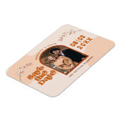 Retro Seventies Arched Photo Boho Save the Date Magneet (Linkerzijde)