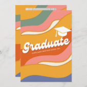 Retro seventies foto afstuderen kaart (Voorkant / Achterkant)