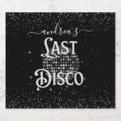 Retro Seventies Laatste Disco 70s Bachelorette Par Sparkling Wijnetiket (Enkel label)