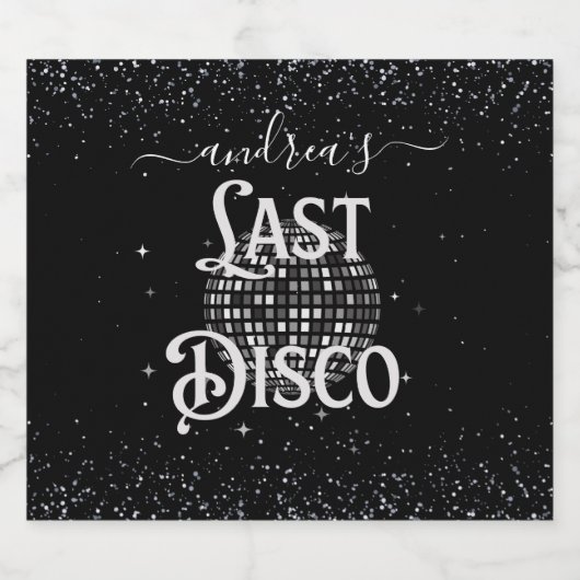 Retro Seventies Laatste Disco 70s Bachelorette Par Sparkling Wijnetiket (Enkel label)