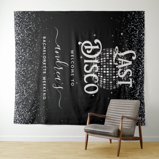 Retro Seventies Laatste Disco Bachelorette Welkom Wandkleed (In Situ (horizontaal))