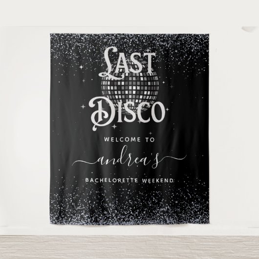 Retro Seventies Laatste Disco Bachelorette Welkom Wandkleed (Voorkant)