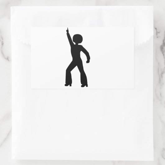 Retro Seventies Man Rechthoekige Sticker (Tas)