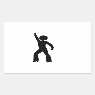 Retro Seventies Man Rechthoekige Sticker