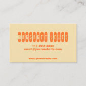  Retro Seventies Oranje Gele Groene Bus Visitekaartje (Achterkant)