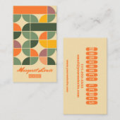  Retro Seventies Oranje Gele Groene Bus Visitekaartje (Voorkant / Achterkant)