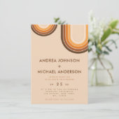 Retro Seventies Rainbow Beige Cream 70s Bruin Kaart (Staand voorkant)