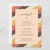 Retro Seventies Striped We Eloped Announcement 70s Kaart (Voorkant)