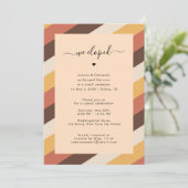 Retro Seventies Striped We Eloped Announcement 70s Kaart (Staand voorkant)