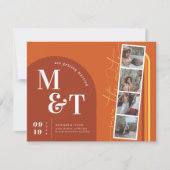 Retro Seventies Stripes Arch | Foto filmstrip Save The Date (Voorkant)