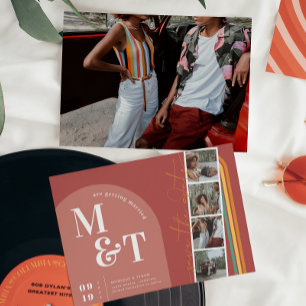 Retro Seventies Stripes Arch   Foto filmstrip Save The Date