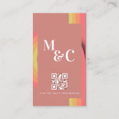 Retro Seventies Stripes Bruiloft Informatiekaartje (Achterkant)