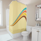 Retro Seventies Stripes op crème Douchegordijn (In situ)
