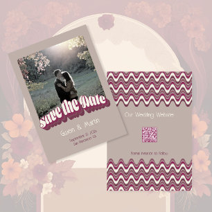 Retro Seventies Style Foto Opslaan van de datum Ka Save The Date