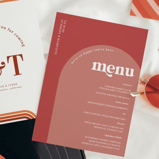 Retro Seventies Typografie | Menu Weddenschappen