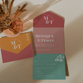 Retro Seventies Wedding | All In One Uitnodiging