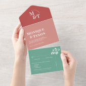 Retro Seventies Wedding | All In One Uitnodiging (Afscheurbaar)