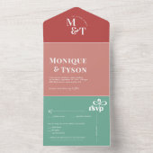 Retro Seventies Wedding | All In One Uitnodiging (Binnen)