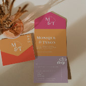 Retro Seventies Wedding | Alle in één uitnodiging