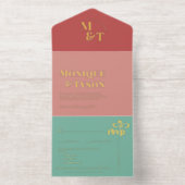 Retro Seventies Wedding | Alle in één uitnodiging (Binnenkant)