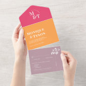 Retro Seventies Wedding | Alle in één uitnodiging (Afscheurbaar)