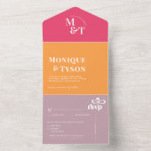 Retro Seventies Wedding | Alle in één uitnodiging (Binnen)