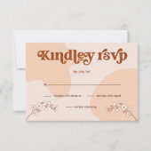 Retro Seventies Wedding RSVP Aankondiging (Voorkant)