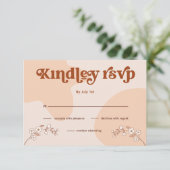 Retro Seventies Wedding RSVP Aankondiging (Staand voorkant)