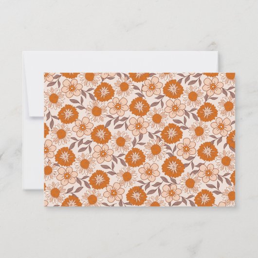 Retro Seventies Wedding RSVP Aankondiging (Achterkant)