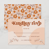 Retro Seventies Wedding RSVP Aankondiging (Voorkant / Achterkant)