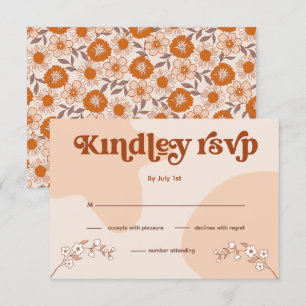 Retro Seventies Wedding RSVP Aankondiging