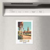 Retro Sevilla Spanje Andalusië Architectuur Magneet (Insitu (Vaatwasser))