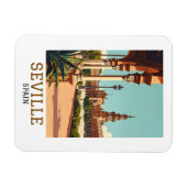 Retro Sevilla Spanje Andalusië Architectuur Magneet (Horizontaal)