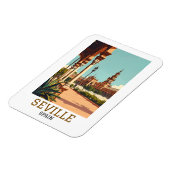 Retro Sevilla Spanje Andalusië Architectuur Magneet (Linkerzijde)